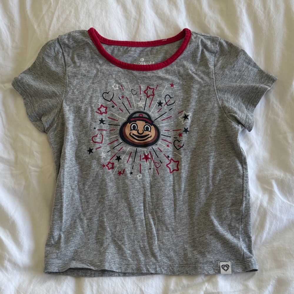 Kids' Gray Ohio State Buckeyes T- Shirt with Brutus- Size 5T